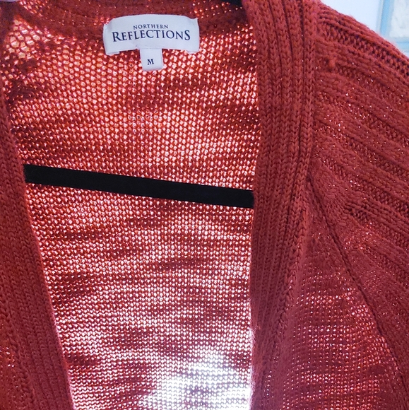 Northern Reflections Orange Open Cardigan - Picture 7 of 9